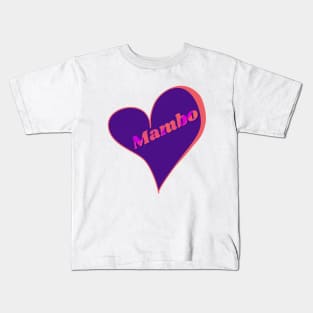 Mambo Retro Heart in purple, hot pink colors Kids T-Shirt